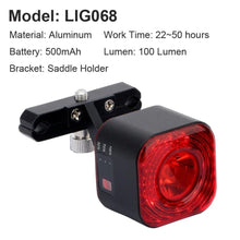 Load image into Gallery viewer, Smart Bicycle Rear Light Auto Start/Stop Brake Sensing IPx6 Waterproof USB Charge Cycling Tail Taillight Bike LED Light - Ammpoure Wellbeing 🇬🇧
