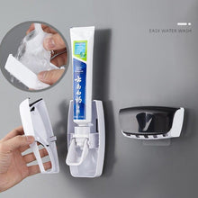 Load image into Gallery viewer, Toothbrush Holder Automatic Toothpaste Dispenser Set Dustproof Sticky Suction Wall Mounted Toothpaste Squeezer for Bathroom - Ammpoure Wellbeing 🇬🇧
