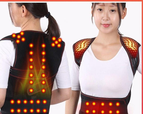 Tourmaline Self-heating Magnetic Therapy Waist Back Shoulder Posture Corrector Spine Lumbar Brace Back Support Belt Pain Relief - Ammpoure Wellbeing 🇬🇧