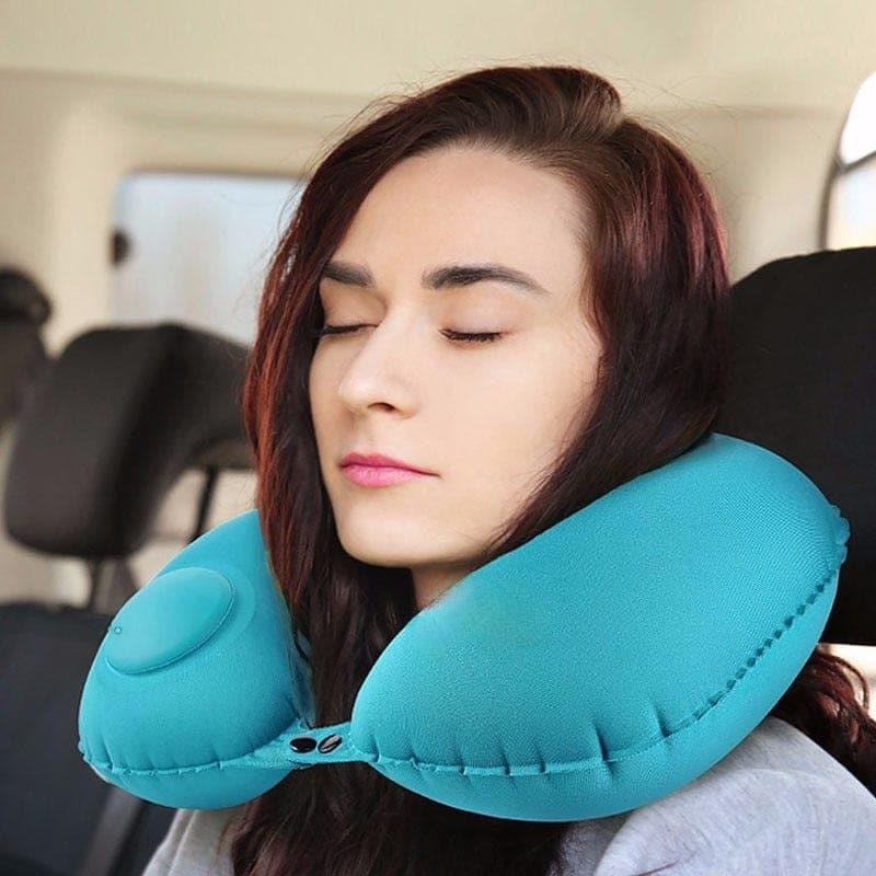 Travel Pillows Airplanes Inflatable Super Light Portable Neck Pillow U-Shape Automatic Inflatable Cervical Vertebr Pillow - Ammpoure Wellbeing 🇬🇧