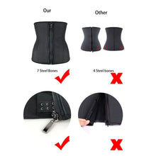 Load image into Gallery viewer, Women Latex Waist Trainer Body Shaper Corsets with Zipper Cincher Corset Top Slimming Belt Black Shapers Shapewear Plus Size - Ammpoure Wellbeing 🇬🇧
